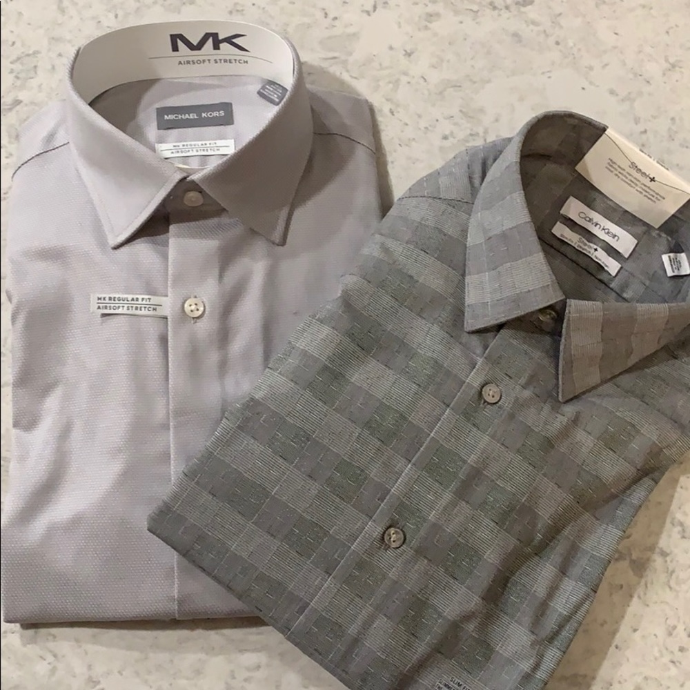 Set of 2 men’s button down dress shirts ! MK & CK